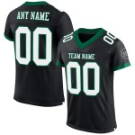 Custom Black White-Kelly Green Mesh Authentic Football Jersey Custom Black White-Kelly Green Mesh Authentic Football Jersey