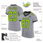 Custom Gray Neon Green-Black Mesh Authentic Football Jersey Custom Gray Neon Green-Black Mesh Authentic Football Jersey