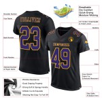 Custom Black Purple-Gold Mesh Authentic Football Jersey Custom Black Purple-Gold Mesh Authentic Football Jersey
