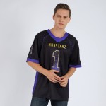 Custom Black Purple-Old Gold Mesh Drift Fashion Football Jersey Custom Black Purple-Old Gold Mesh Drift Fashion Football Jersey